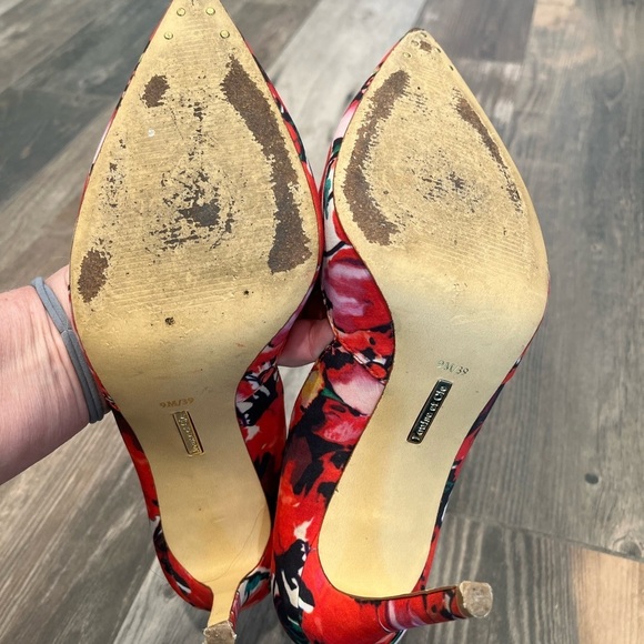 Anthropologie Louise Et Cie Floral D'Orsay Hermosah Pumps Pointed Toe Heel Sz 9 - Picture 8 of 10